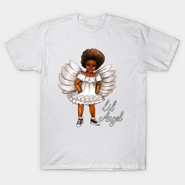 The Best angel Gift ideas 2022, lil angel.... afro baby angel  - curly Afro Hair T-Shirt by Artonmytee